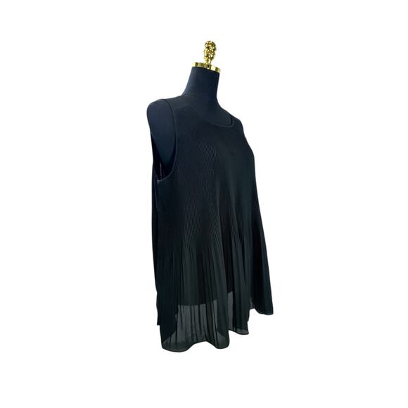 ECI New York Black Pleated Blouse - Size L - Picture 2 of 4